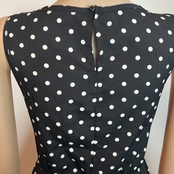 Polka Dot Print Black Maxi Dress - Picture 4 of 7